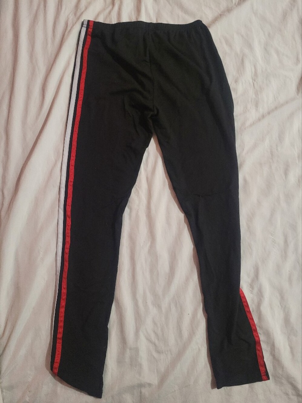 Women’s Black Joggers with Red & White Side Stripes